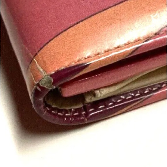 EMILIO PUCCI VINTAGE PRINTED PVC LONG WALLET ARTISTIC PASTEL - Picture 6 of 10